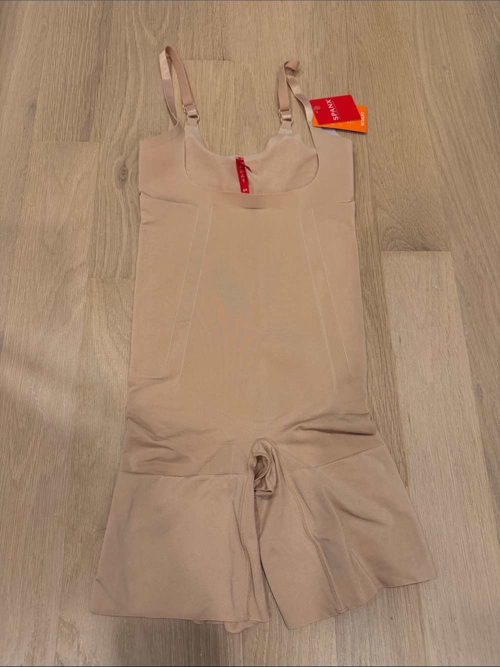 SPANX Open-Bust Mid-Thigh Bodysuit – Soft Nude – Size S **NWT**